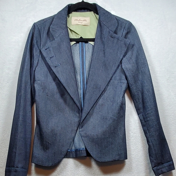 Midinette Firenze size M Denim Blazer with button detail - Picture 1 of 14